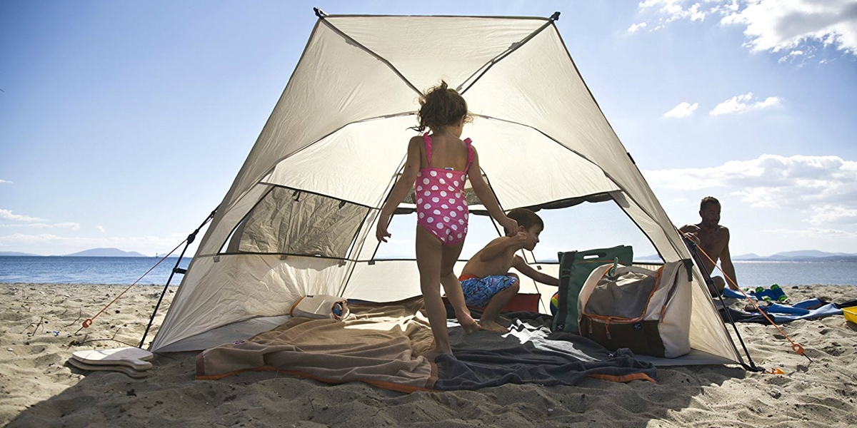 Vetrineinrete® Paravento da spiaggia o giardino per vento sabbia con 4 e 8 bastoni tenda per riparare dal sole zona ombra varie misure 